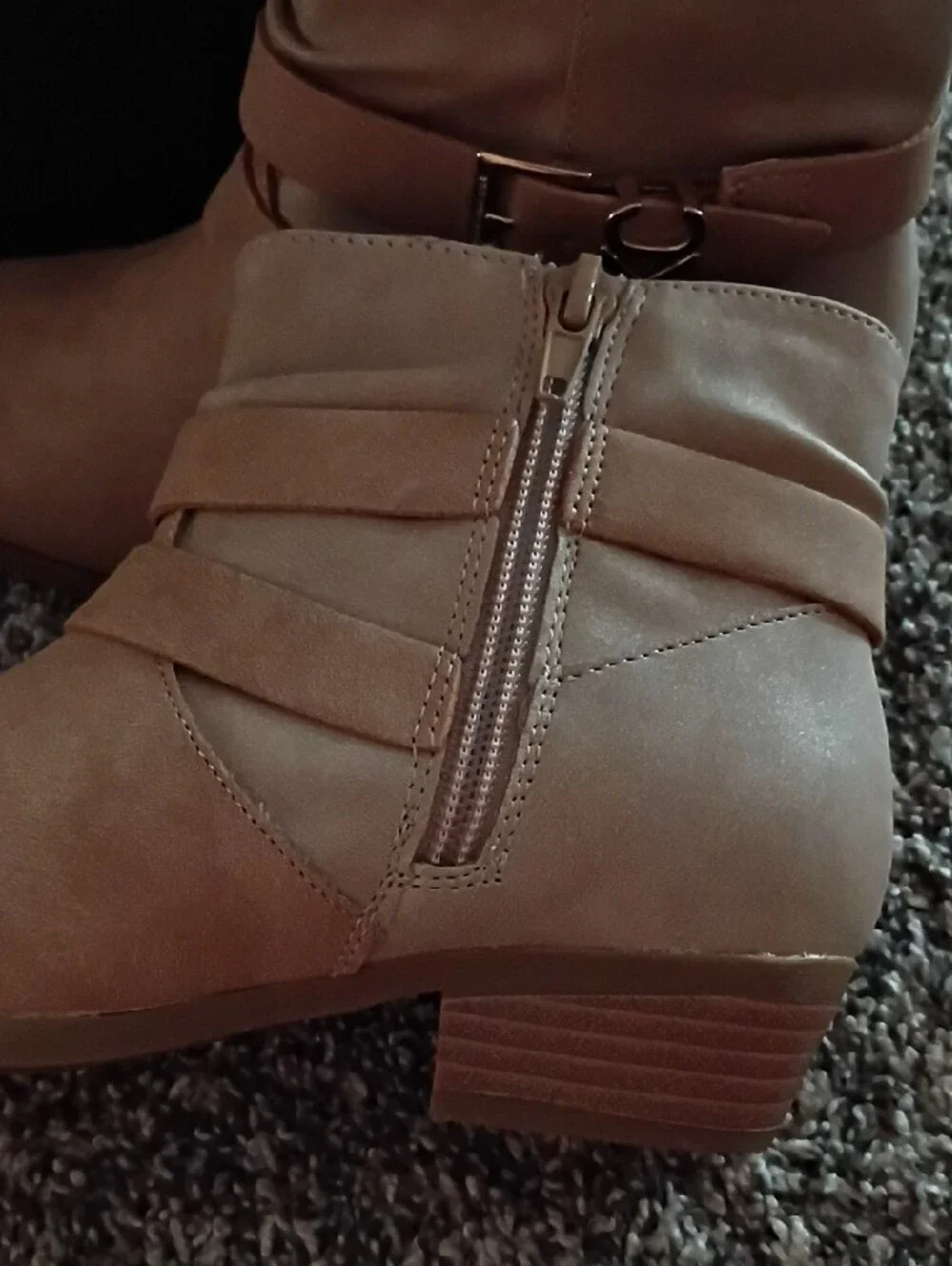 Kenneth Cole Kid's Tan Buckle Ankle Boots